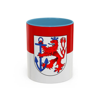 Flag of Duesseldorf Germany - Accent Coffee Mug-11oz-Light Blue-Go Mug Yourself