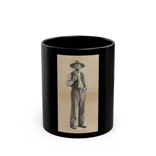 Farmer with his Pipe - Black Coffee Mug-11oz-Go Mug Yourself