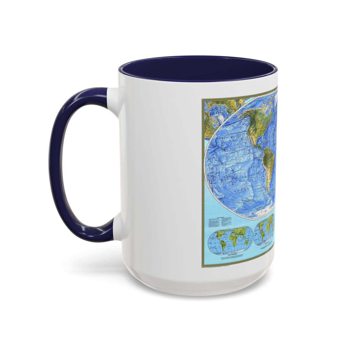 World Map - Physical (1994) (Map) Accent Coffee Mug