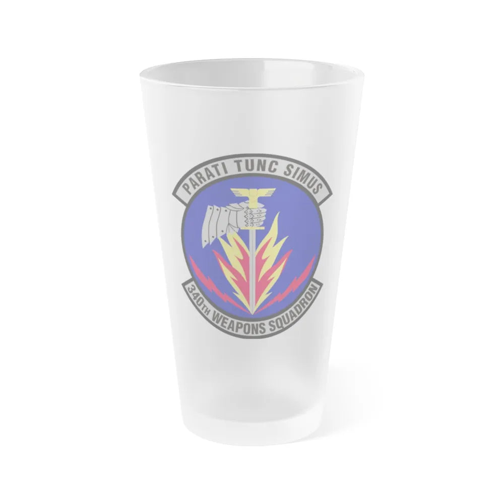 340th Weapons Squadron (U.S. Air Force) Frosted Pint Glass 16oz-16oz-Frosted-Go Mug Yourself