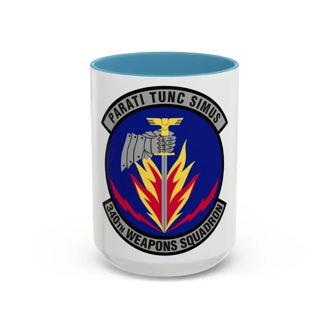 340th Weapons Squadron (U.S. Air Force) Accent Coffee Mug 15oz Light Blue - Go Mug Yourself