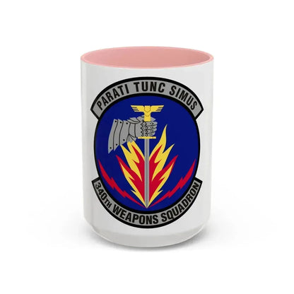 340th Weapons Squadron (U.S. Air Force) Accent Coffee Mug 15oz Pink - Go Mug Yourself