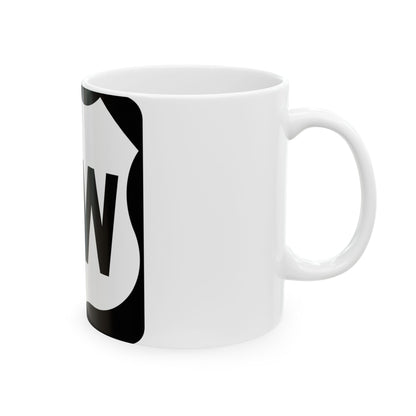 US 9W NY (New York) (Road Sign) White Coffee Mug