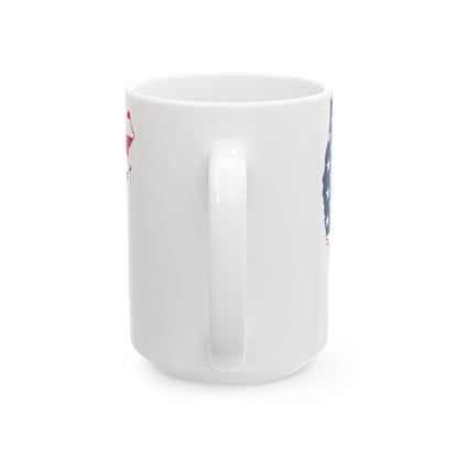 Flag-map of the United and Confederate States (United States) White Coffee Mug