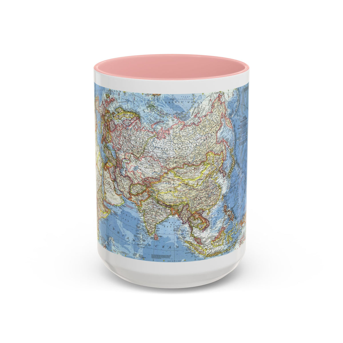 Asia and Adjacent Areas (1959) (Map) Accent Coffee Mug