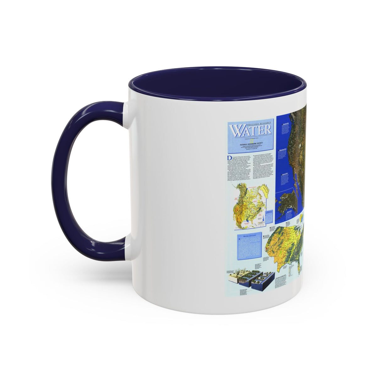 North America - Water- Precious Resource (1993) (Map) Accent Coffee Mug