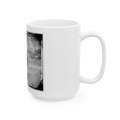 Yorktown, Va., Vicinity. Group Before The Photographic Tent At Camp Winfield Scott (U.S. Civil War) White Coffee Mug