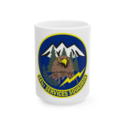 341st Services Squadron (U.S. Air Force) White Coffee Mug-15oz-Go Mug Yourself