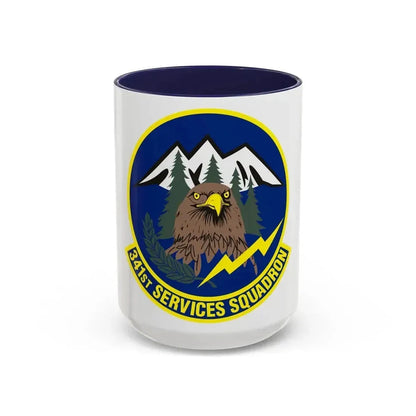 341st Services Squadron (U.S. Air Force) Accent Coffee Mug 15oz Navy - Go Mug Yourself