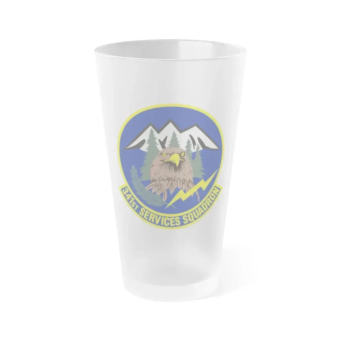 341st Services Squadron (U.S. Air Force) Frosted Pint Glass 16oz 16oz Frosted - Go Mug Yourself