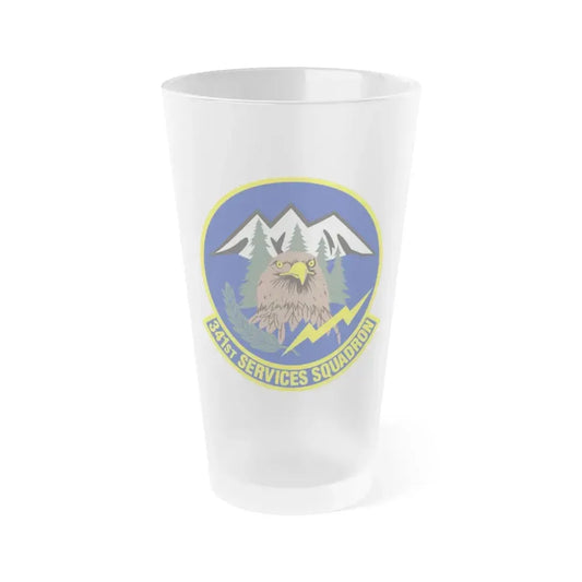 341st Services Squadron (U.S. Air Force) Frosted Pint Glass 16oz 16oz Frosted - Go Mug Yourself