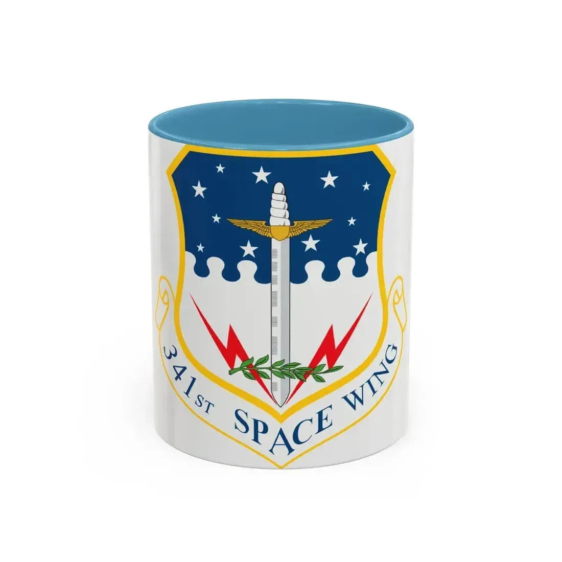 341st Space Wing (U.S. Air Force) Accent Coffee Mug 11oz Light Blue - Go Mug Yourself