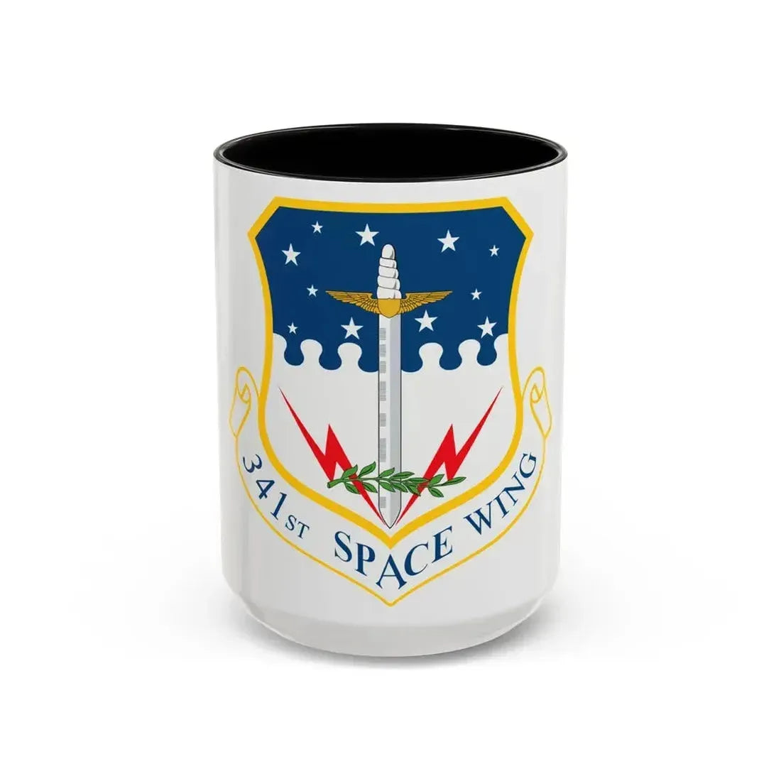 341st Space Wing (U.S. Air Force) Accent Coffee Mug 15oz Black - Go Mug Yourself
