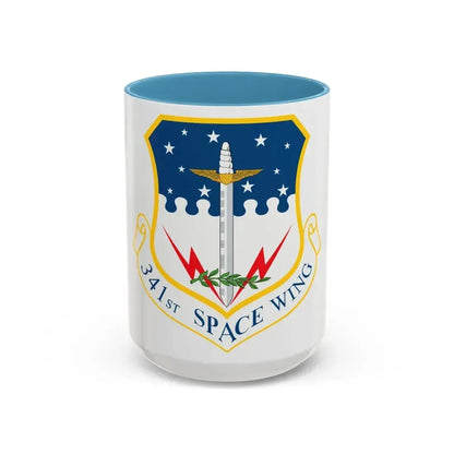 341st Space Wing (U.S. Air Force) Accent Coffee Mug 15oz Light Blue - Go Mug Yourself