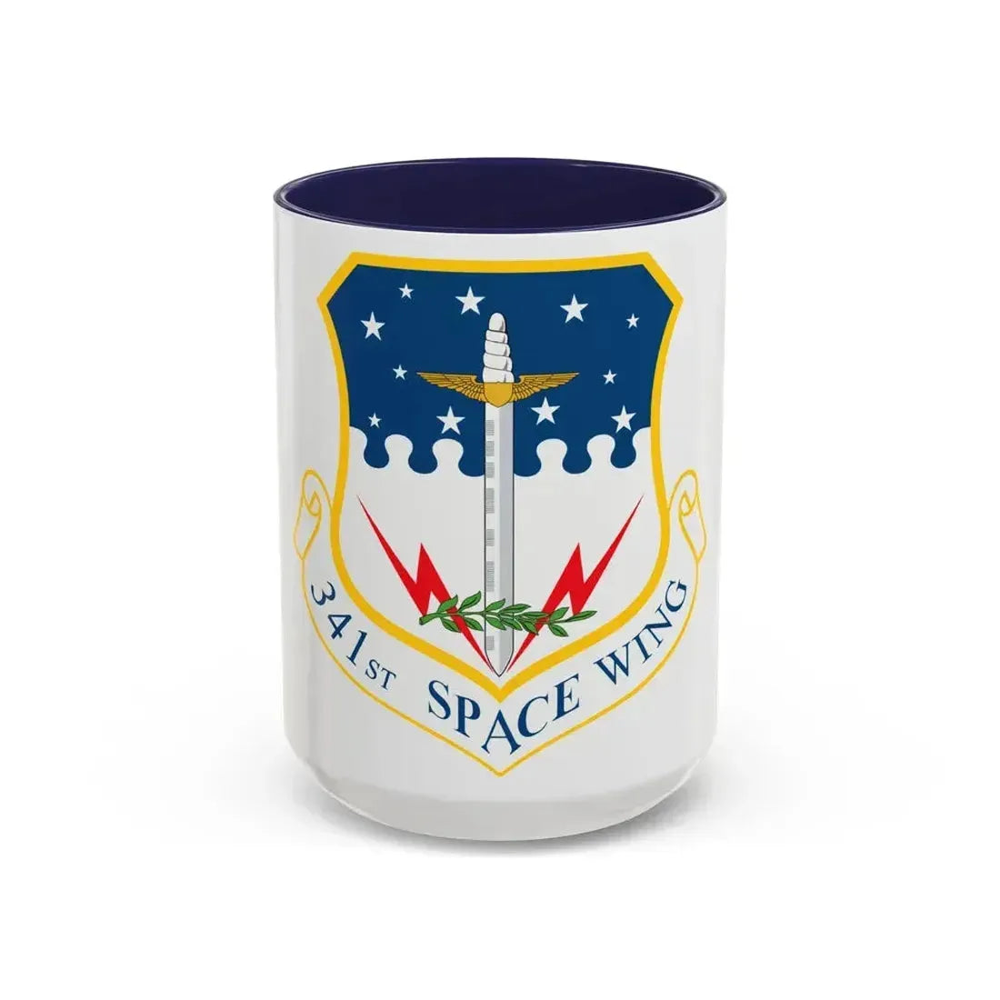 341st Space Wing (U.S. Air Force) Accent Coffee Mug 15oz Navy - Go Mug Yourself