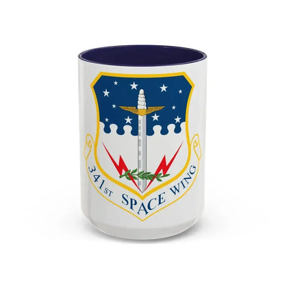 341st Space Wing (U.S. Air Force) Accent Coffee Mug 15oz Navy - Go Mug Yourself