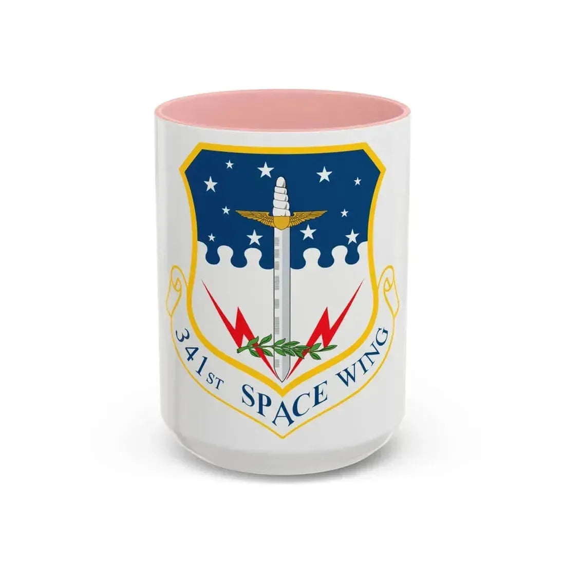 341st Space Wing (U.S. Air Force) Accent Coffee Mug 15oz Pink - Go Mug Yourself