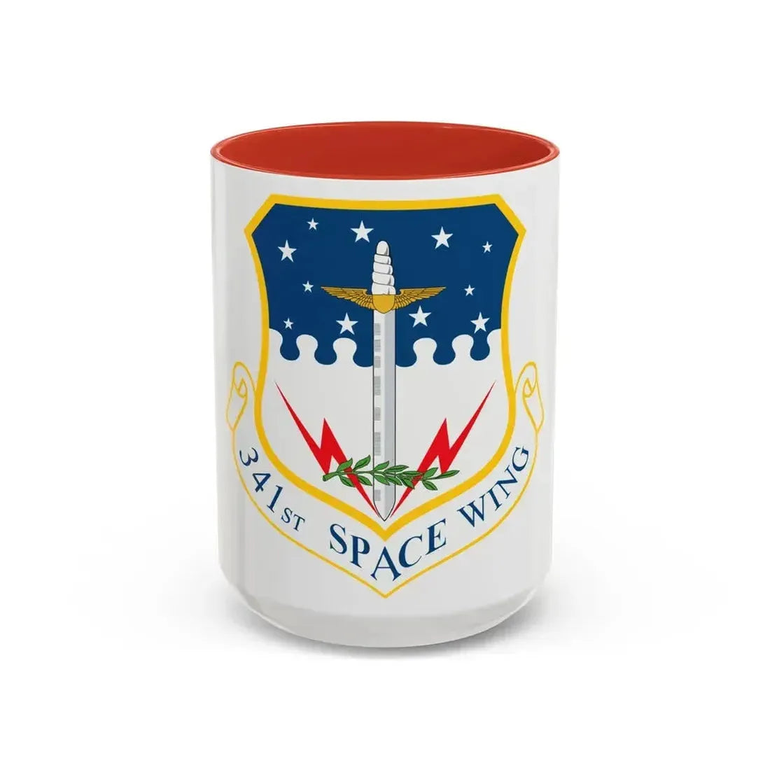 341st Space Wing (U.S. Air Force) Accent Coffee Mug 15oz Red - Go Mug Yourself