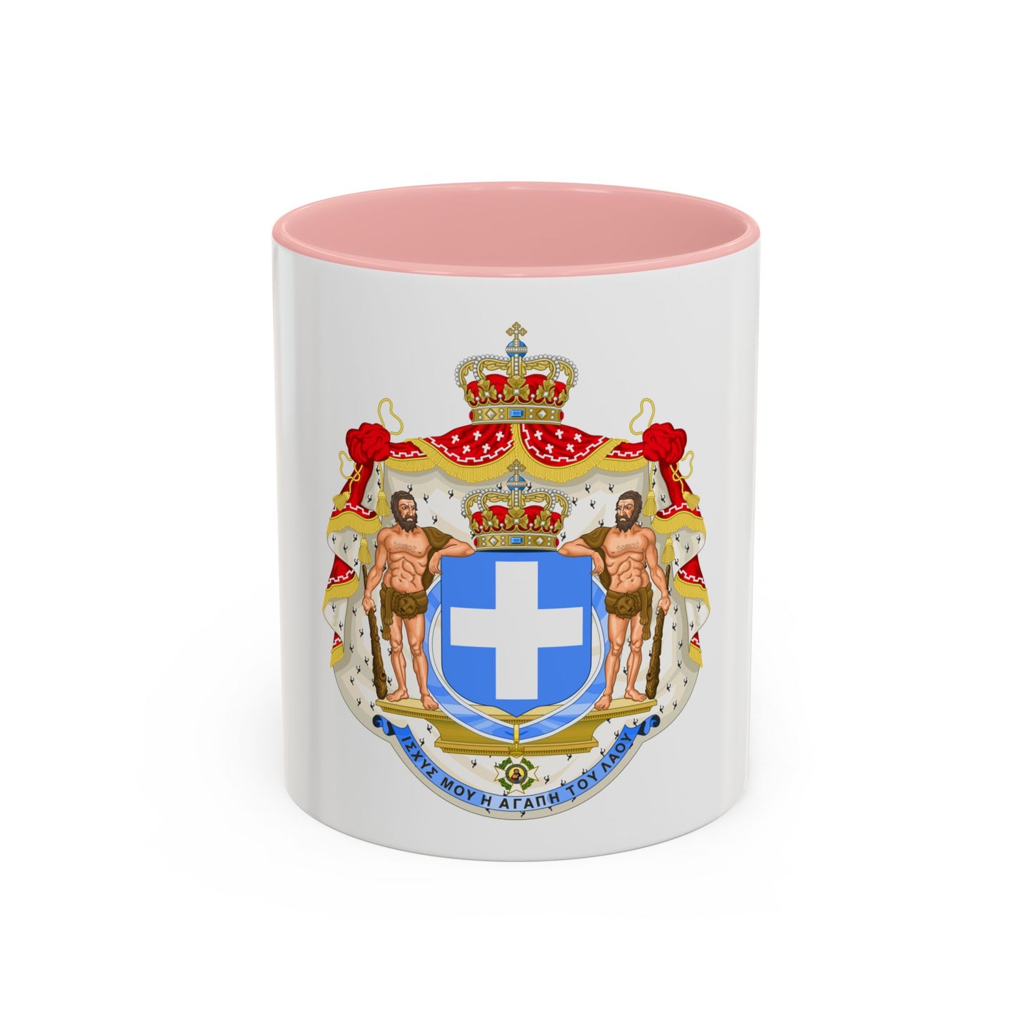 Royal Coat of Arms of Greece (blue cross) - Accent Coffee Mug