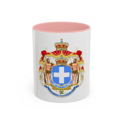 Royal Coat of Arms of Greece (blue cross) - Accent Coffee Mug