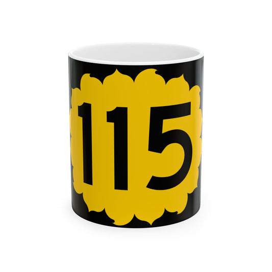 K-115 (Kansas) (Road Sign) White Coffee Mug