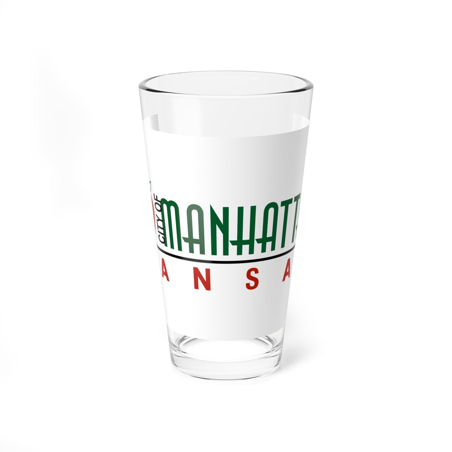 Flag of Manhattan Kansas 2009-2019 (United States) Pint Glass 16oz