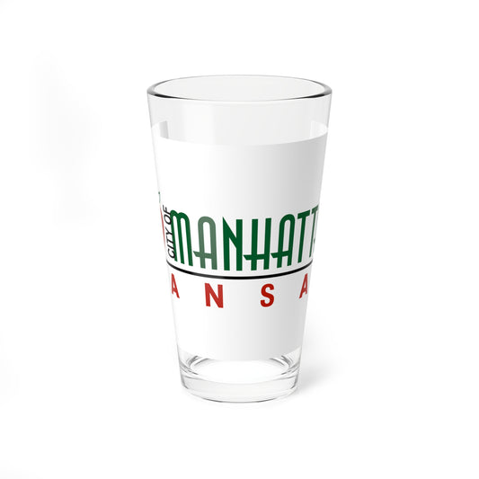 Flag of Manhattan Kansas 2009-2019 (United States) Pint Glass 16oz