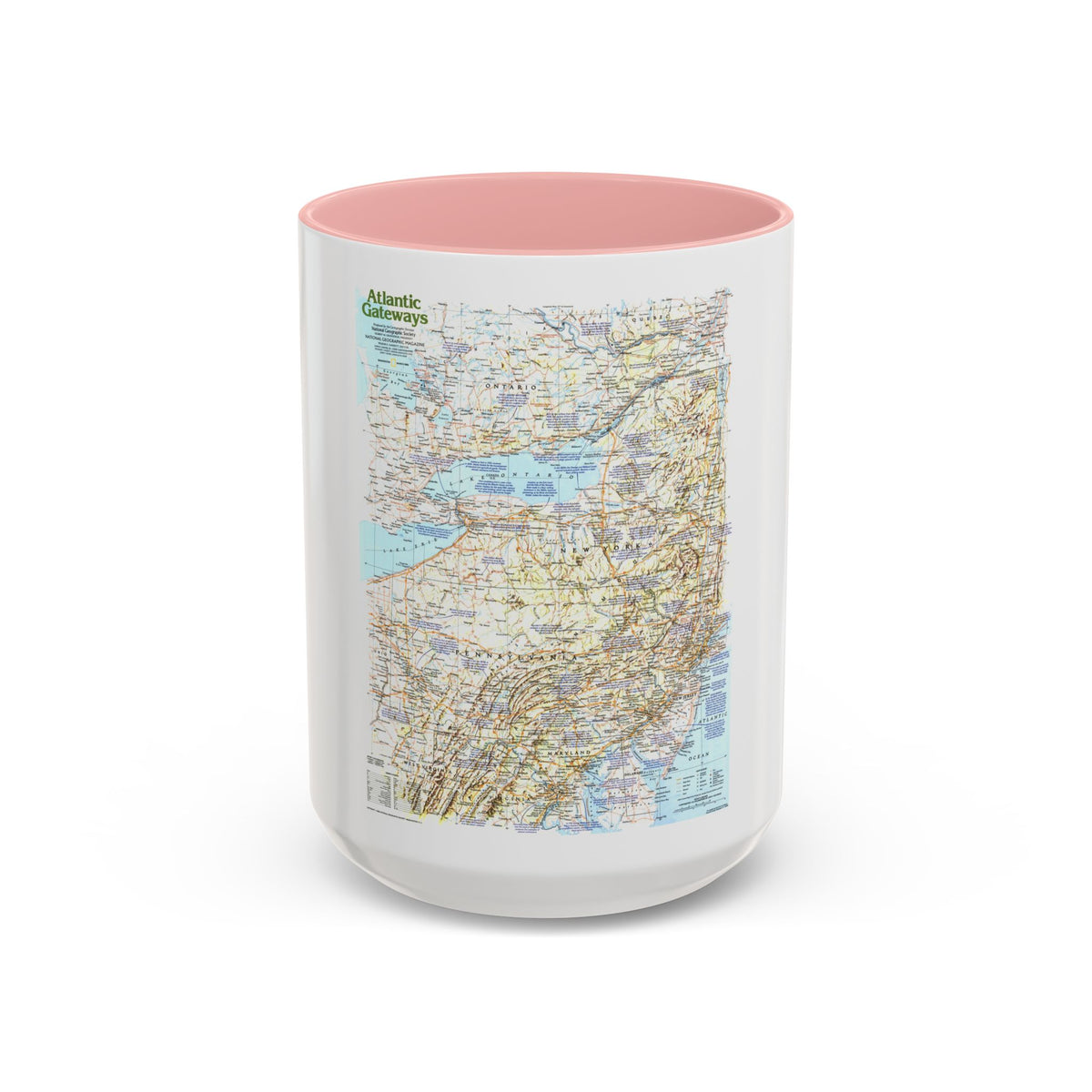 USA - Atlantic Gateways 1 (1983) (Map) Accent Coffee Mug