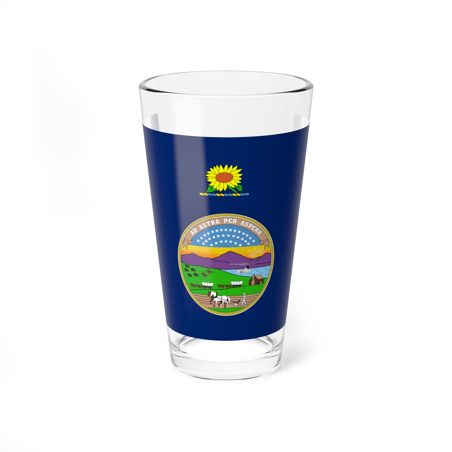Flag of Kansas 1927-1961 (United States) Pint Glass 16oz