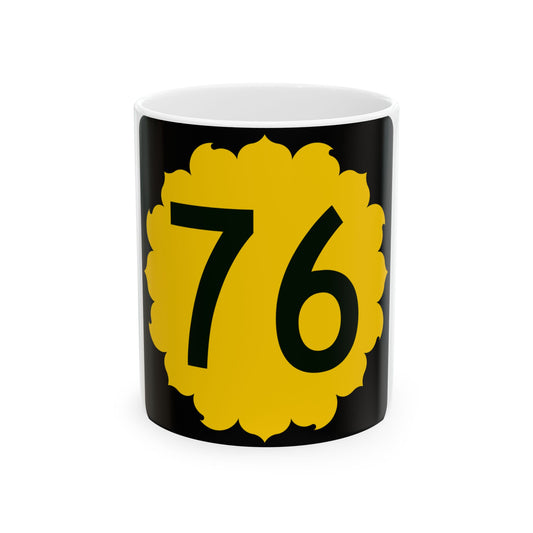 K-76 (Kansas) (Road Sign) White Coffee Mug