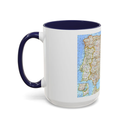 Spain and Portugal (1965) (Map) Accent Coffee Mug