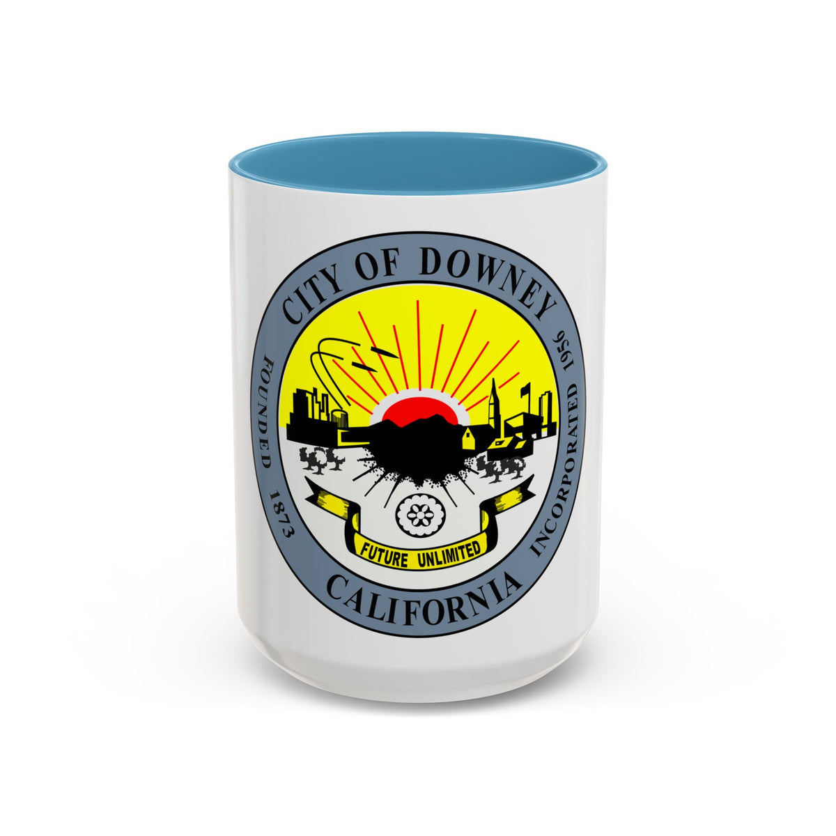 Seal of Downey California - Accent Coffee Mug