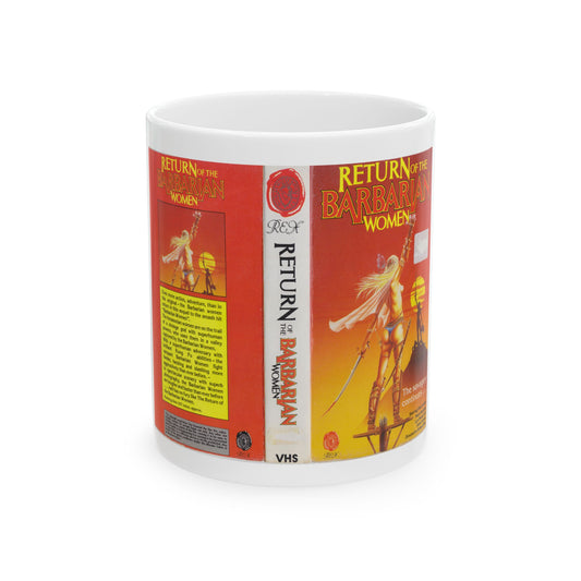 RETURN OF THE BARBARIAN WOMEN (VHS COVER) - White Coffee Mug