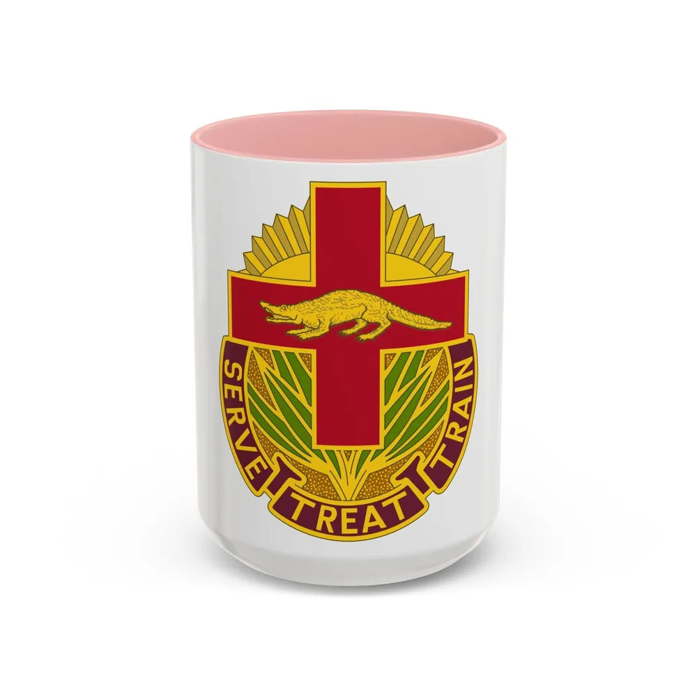 345 Field Hospital (U.S. Army) Accent Coffee Mug-15oz-Pink-Go Mug Yourself