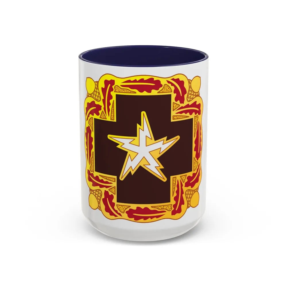 345 Medical Battalion (U.S. Army) Accent Coffee Mug-15oz-Navy-Go Mug Yourself