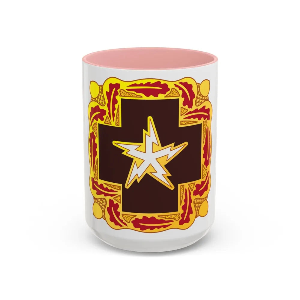 345 Medical Battalion (U.S. Army) Accent Coffee Mug-15oz-Pink-Go Mug Yourself