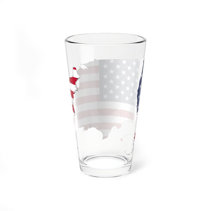 USA Flag Map (United States) Pint Glass 16oz