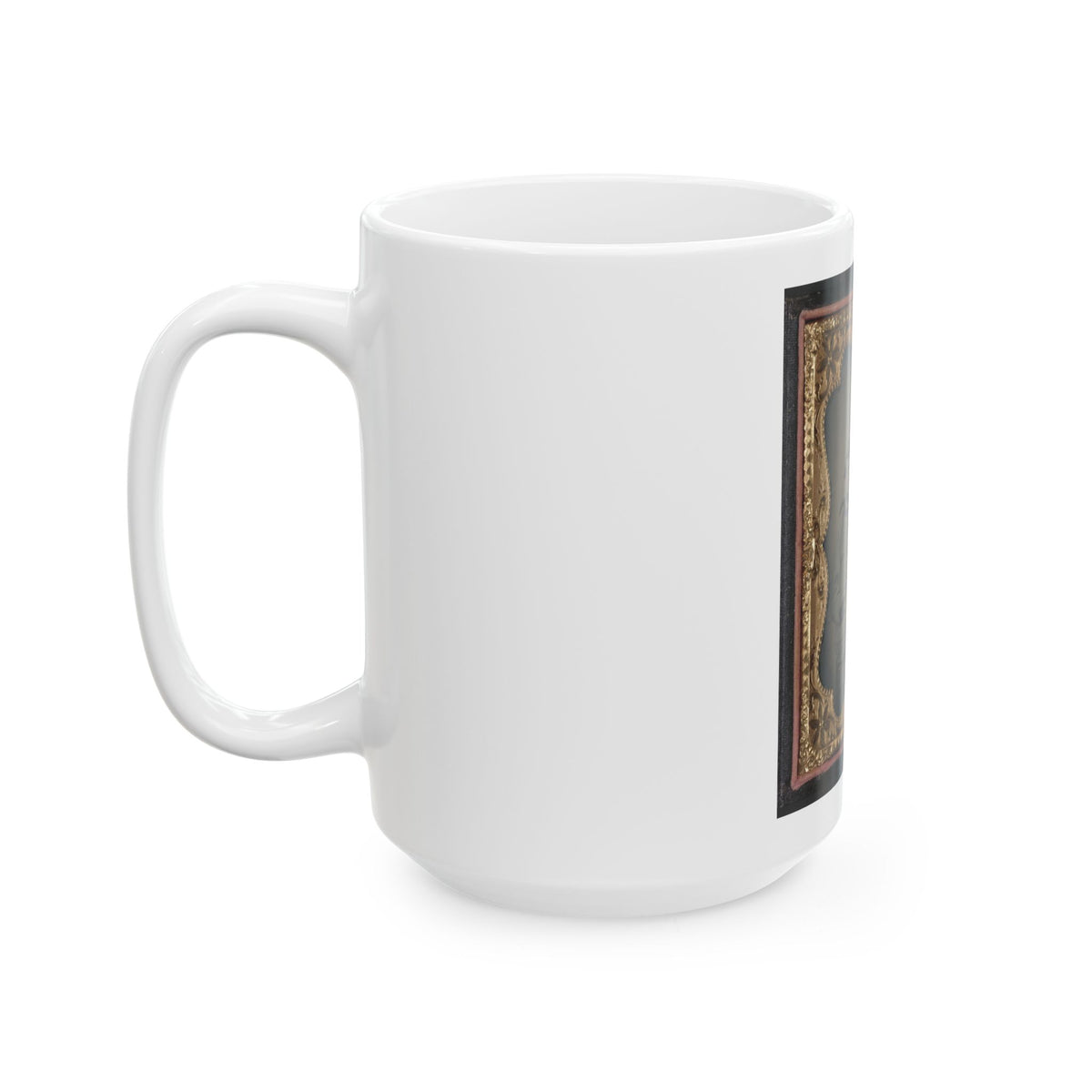 Three Unidentified Soldiers In Confederate Artillerymen Uniforms (U.S. Civil War) White Coffee Mug