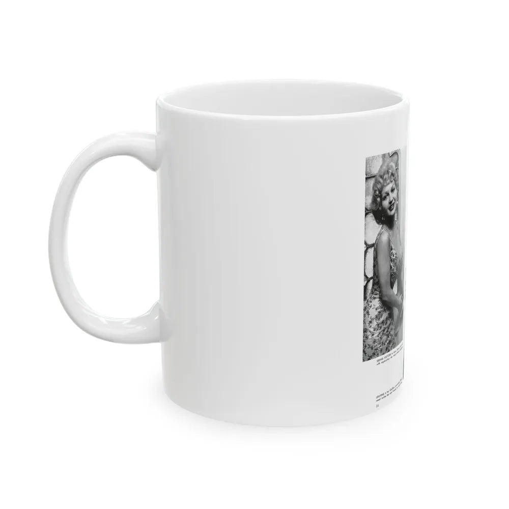 Greta Thyssen #129 - 1 Pages 2 B&W Photos from Modern Man Mag. April '57 (Vintage Female Icon) White Coffee Mug-Go Mug Yourself