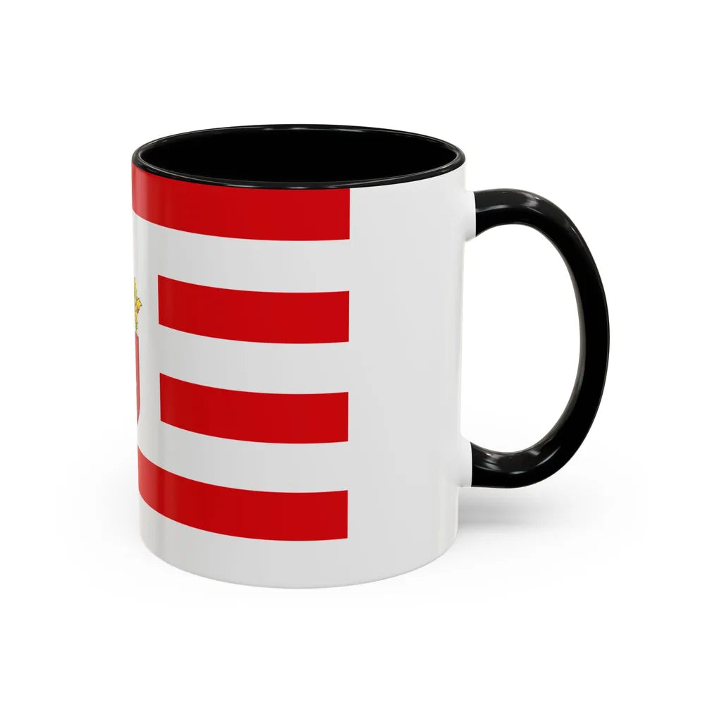 Flag of Bremen with middle arms Germany - Accent Coffee Mug-Go Mug Yourself