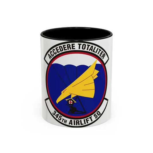345th Airlift Squadron (U.S. Air Force) Accent Coffee Mug 11oz Black - Go Mug Yourself