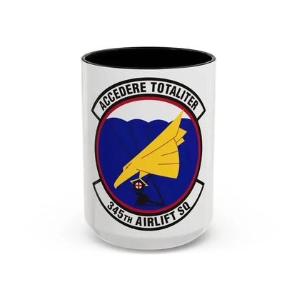 345th Airlift Squadron (U.S. Air Force) Accent Coffee Mug 15oz Black - Go Mug Yourself