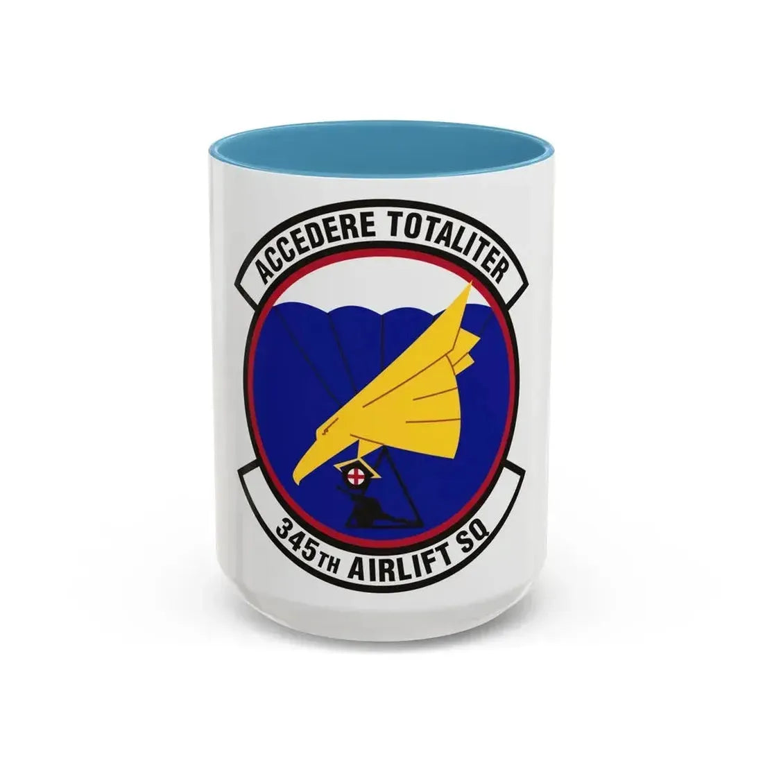 345th Airlift Squadron (U.S. Air Force) Accent Coffee Mug 15oz Light Blue - Go Mug Yourself