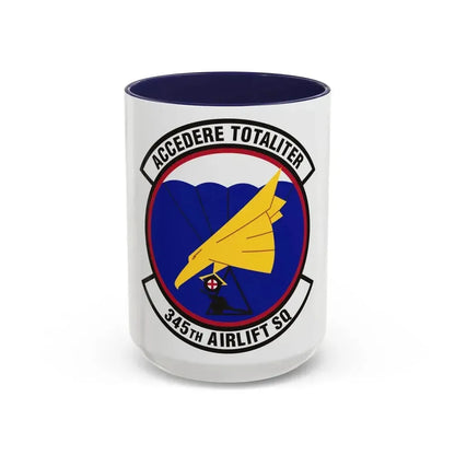 345th Airlift Squadron (U.S. Air Force) Accent Coffee Mug 15oz Navy - Go Mug Yourself