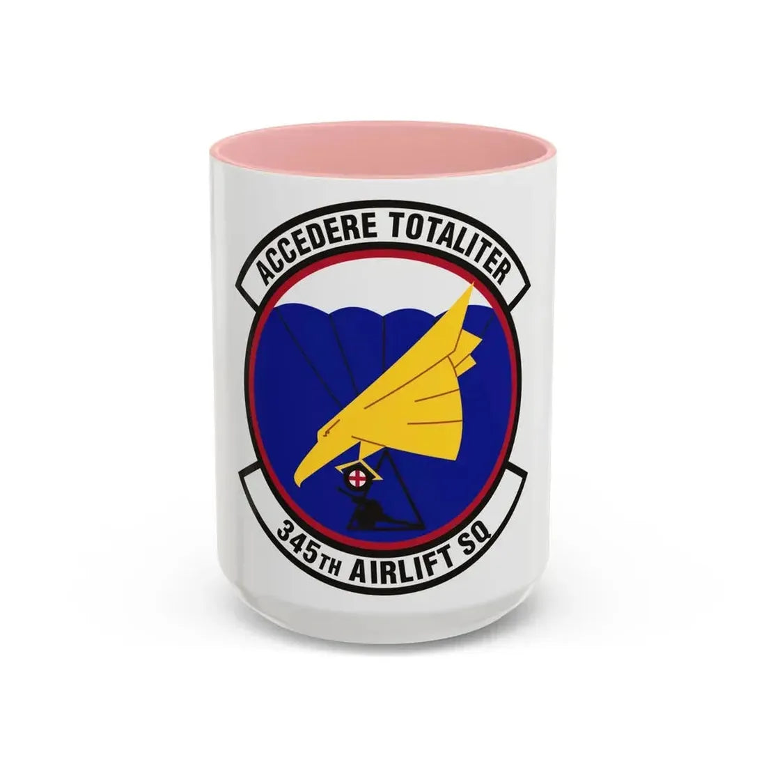 345th Airlift Squadron (U.S. Air Force) Accent Coffee Mug 15oz Pink - Go Mug Yourself