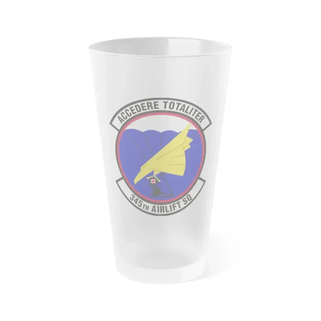 345th Airlift Squadron (U.S. Air Force) Frosted Pint Glass 16oz - Go Mug Yourself