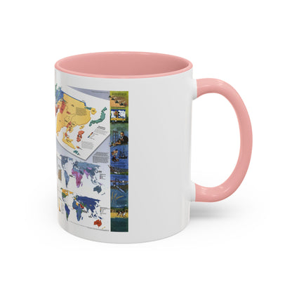 World Map - Population (1998) (Map) Accent Coffee Mug