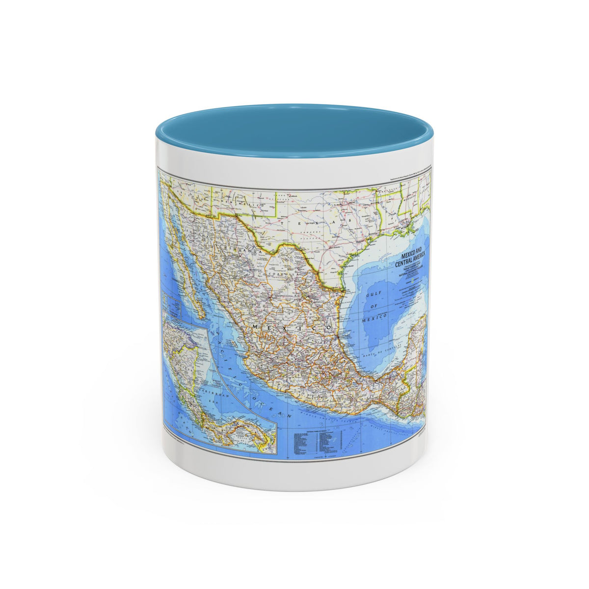 Central America & Mexico (1980) (Map) Accent Coffee Mug