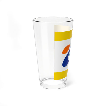 Flag of Tōmi Nagano fringed (Japan) Pint Glass 16oz