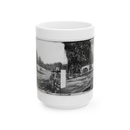 Antietam, Maryland. Burnside Bridge From The Southeast (U.S. Civil War) White Coffee Mug